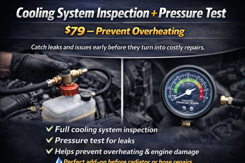 Cooling System Inspection + Pressure Test